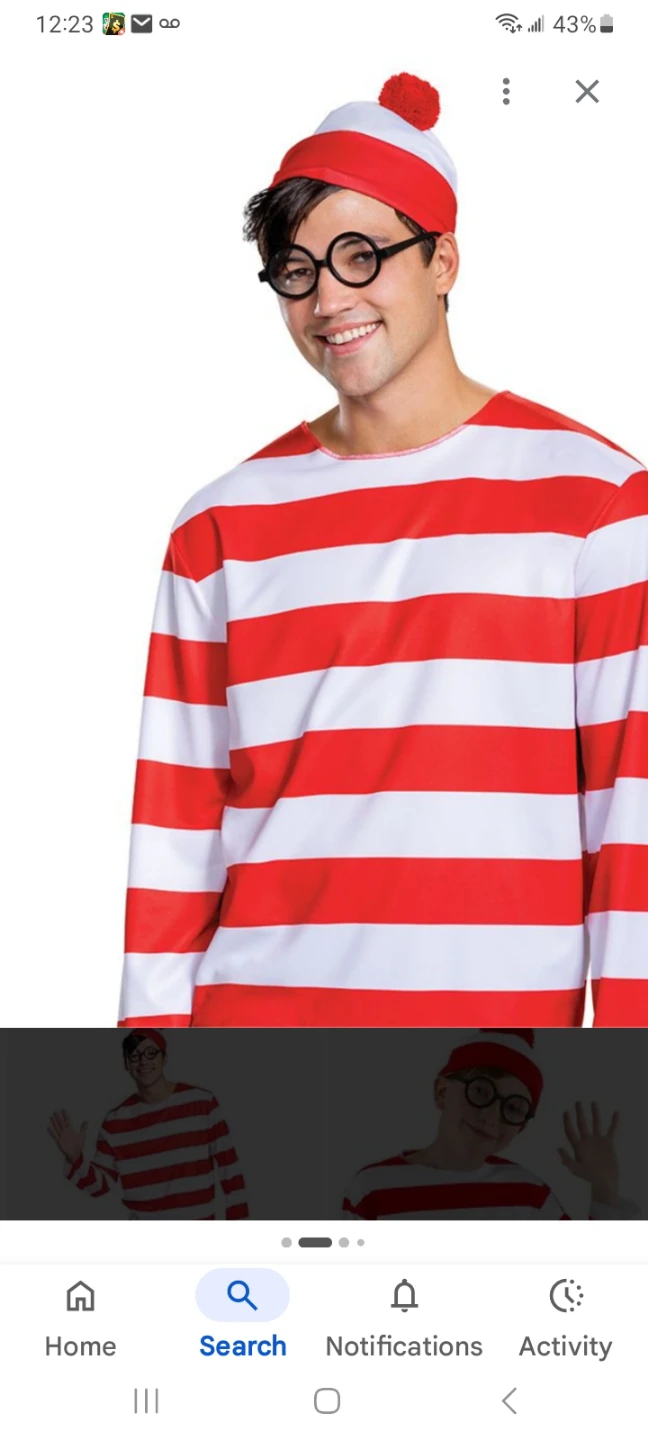 Where's Waldo Costume Hat and Glasses