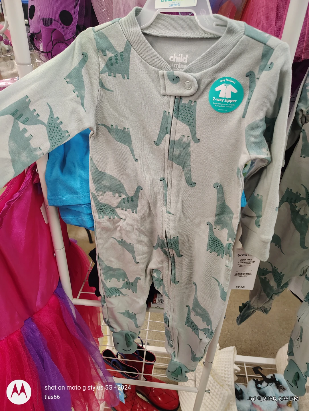 Child of Mine Dinosaur Footie Pajamas 6-9 Months