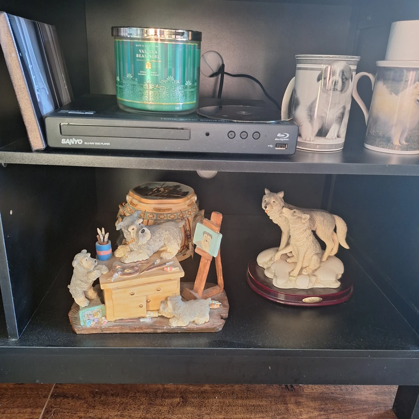 Black TV Stand with Glass Doors - photo 3