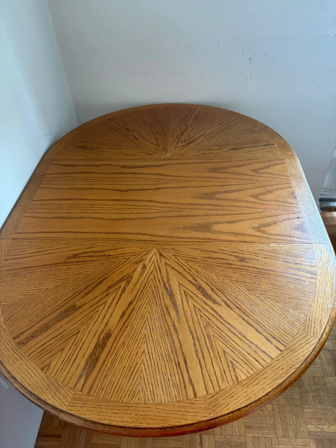 Oak Pedestal Dining Table with 4 Chairs