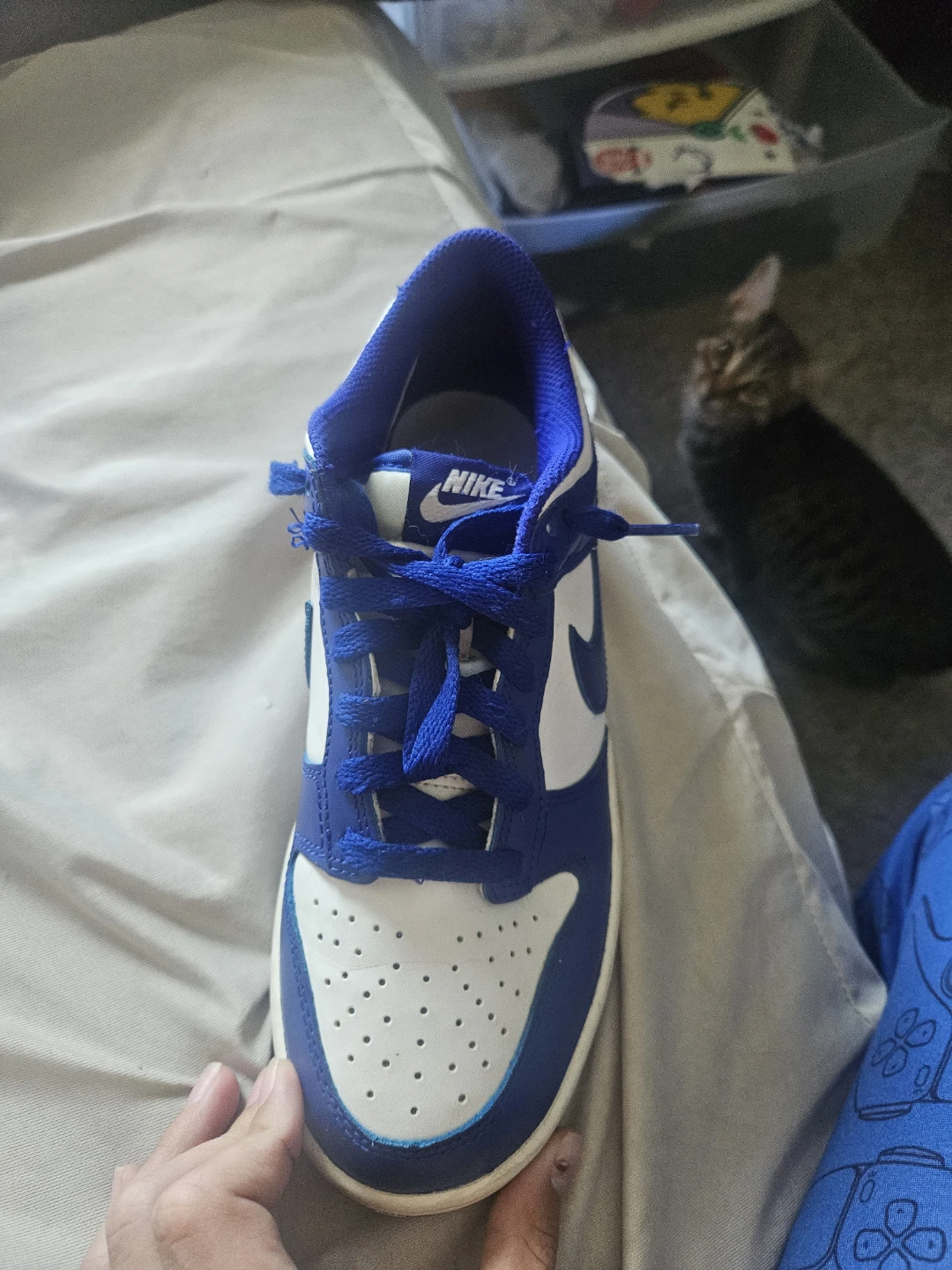 Nike Dunk Low Royal Blue White Sneakers - photo 2