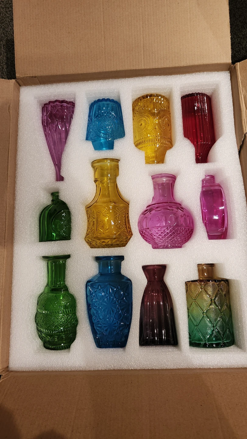 Assorted Coloured Glass Bud Vases Set - photo 3