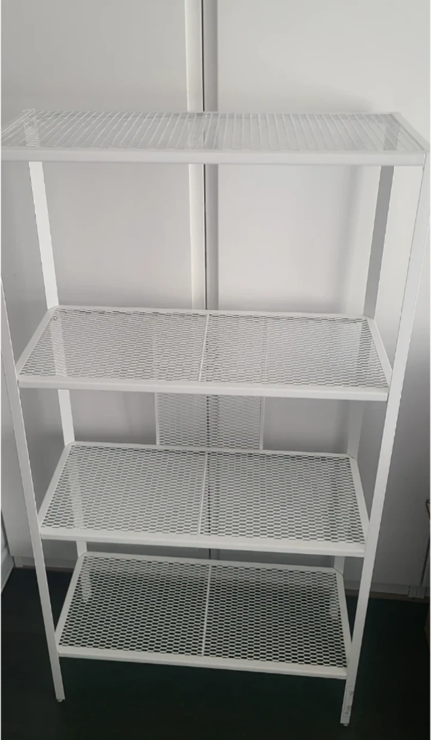 Ikea White 4-Shelf Metal Shelving Unit