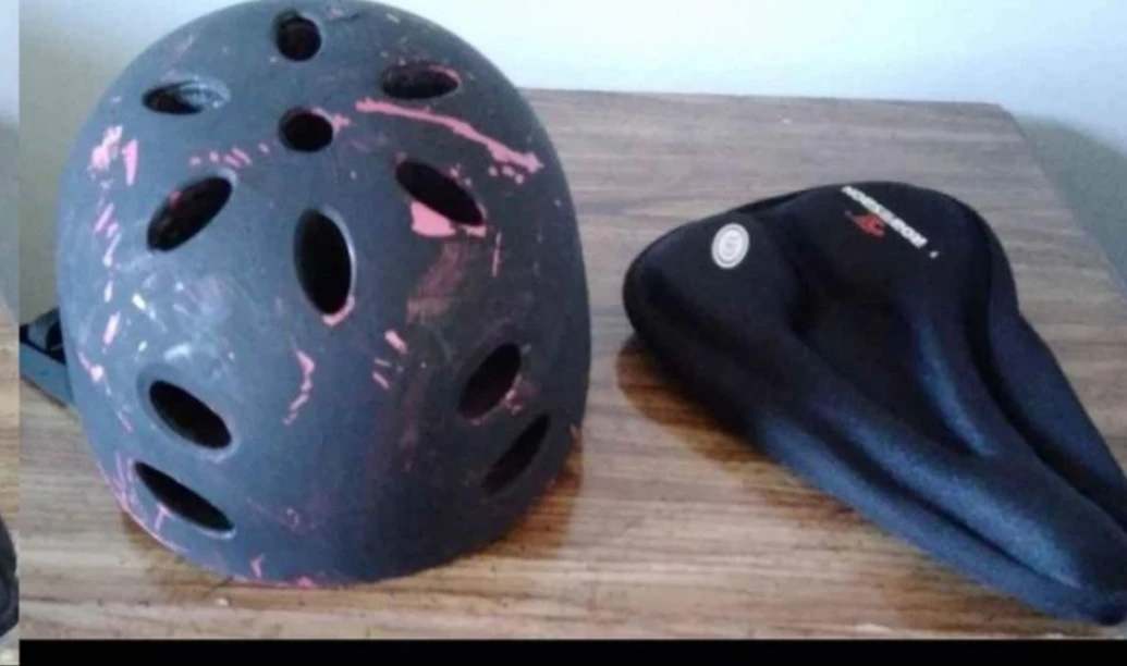 Bike Helmet and Padded Seat Cover