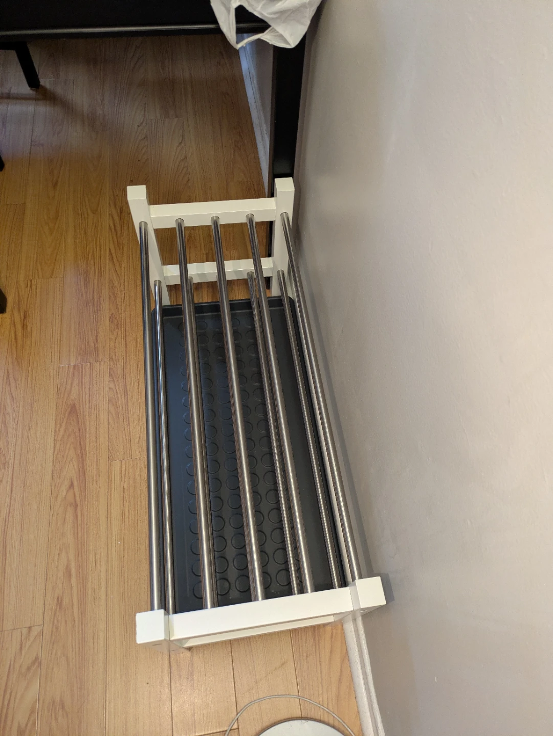 White and Chrome Shoe Rack