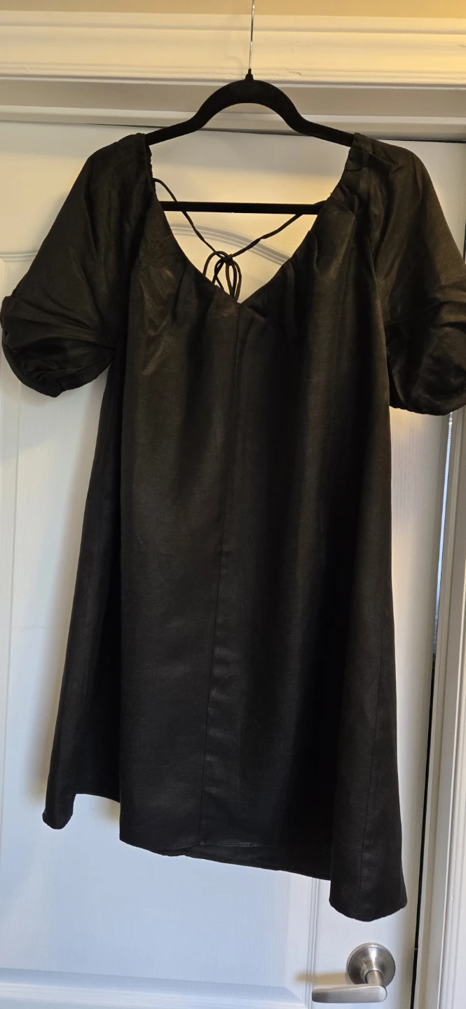 Banana Republic Black Puff Sleeve Mini Dress