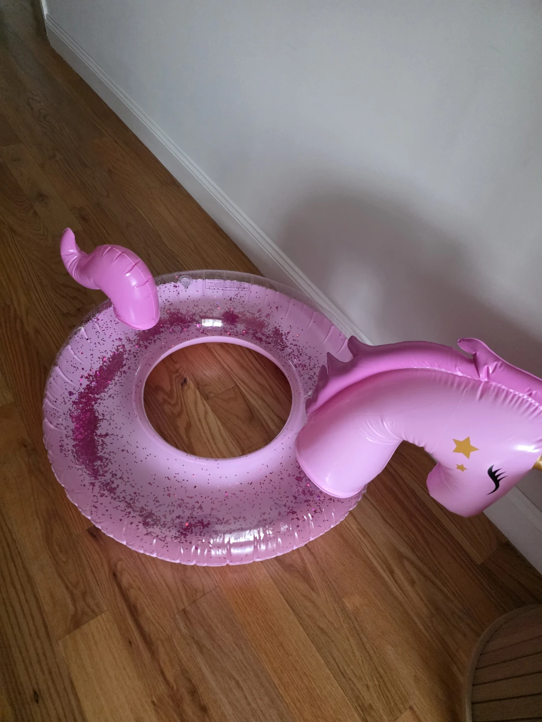Pink Glitter Unicorn Inflatable Pool Float Ring
