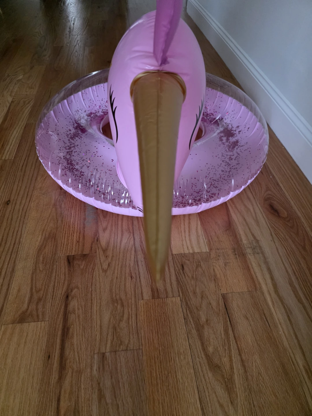 Pink Glitter Unicorn Inflatable Pool Float Ring - photo 2