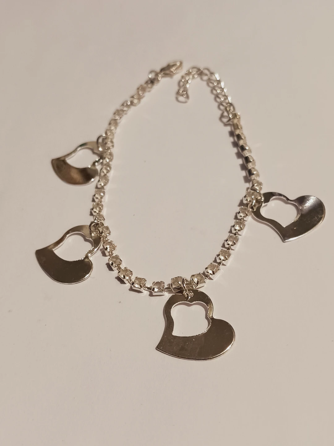 Silver-tone Heart Charm Bracelet