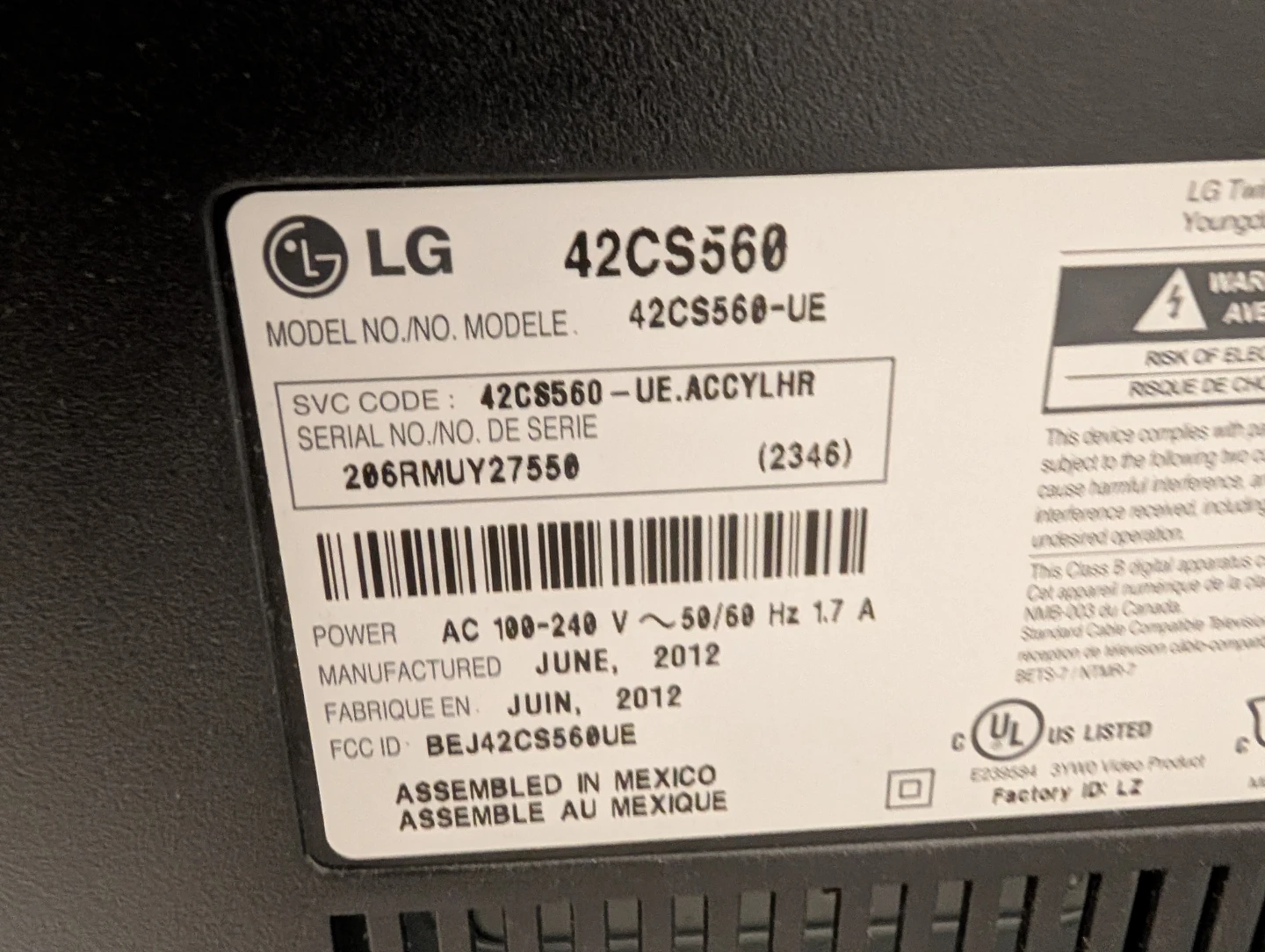 LG 42" TV - photo 3