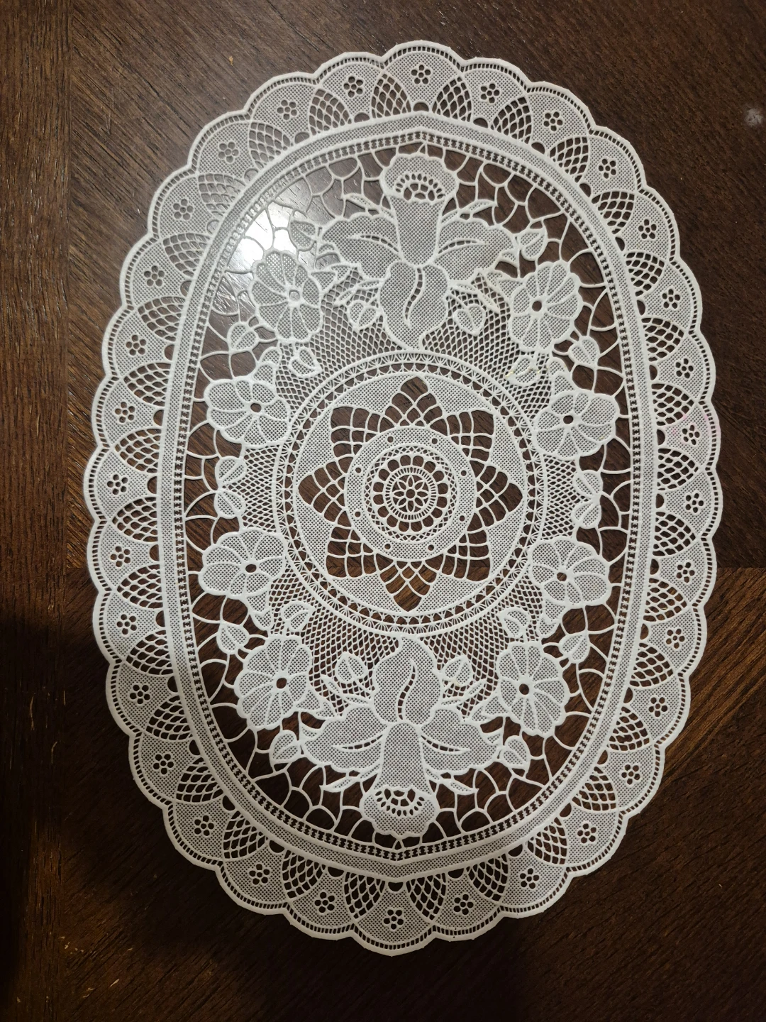 Clear Glass Divided Serving Platter with Rose Embellishments