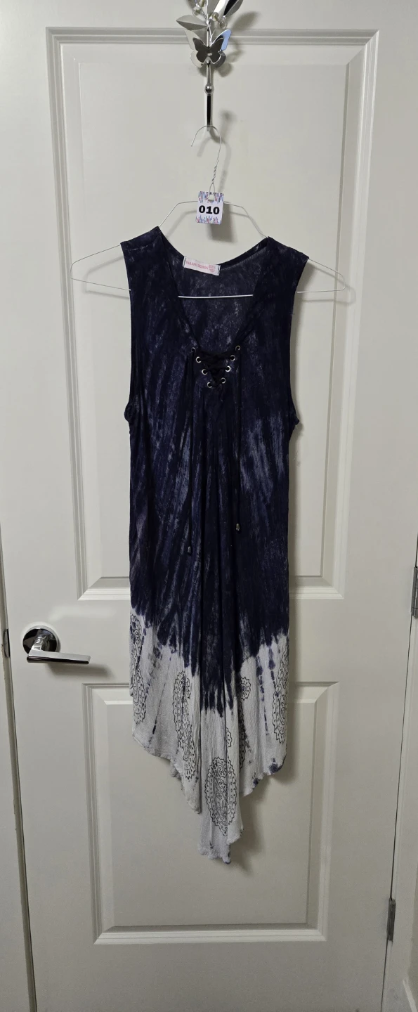 Tie-Dye Lace-Up Dress One Size