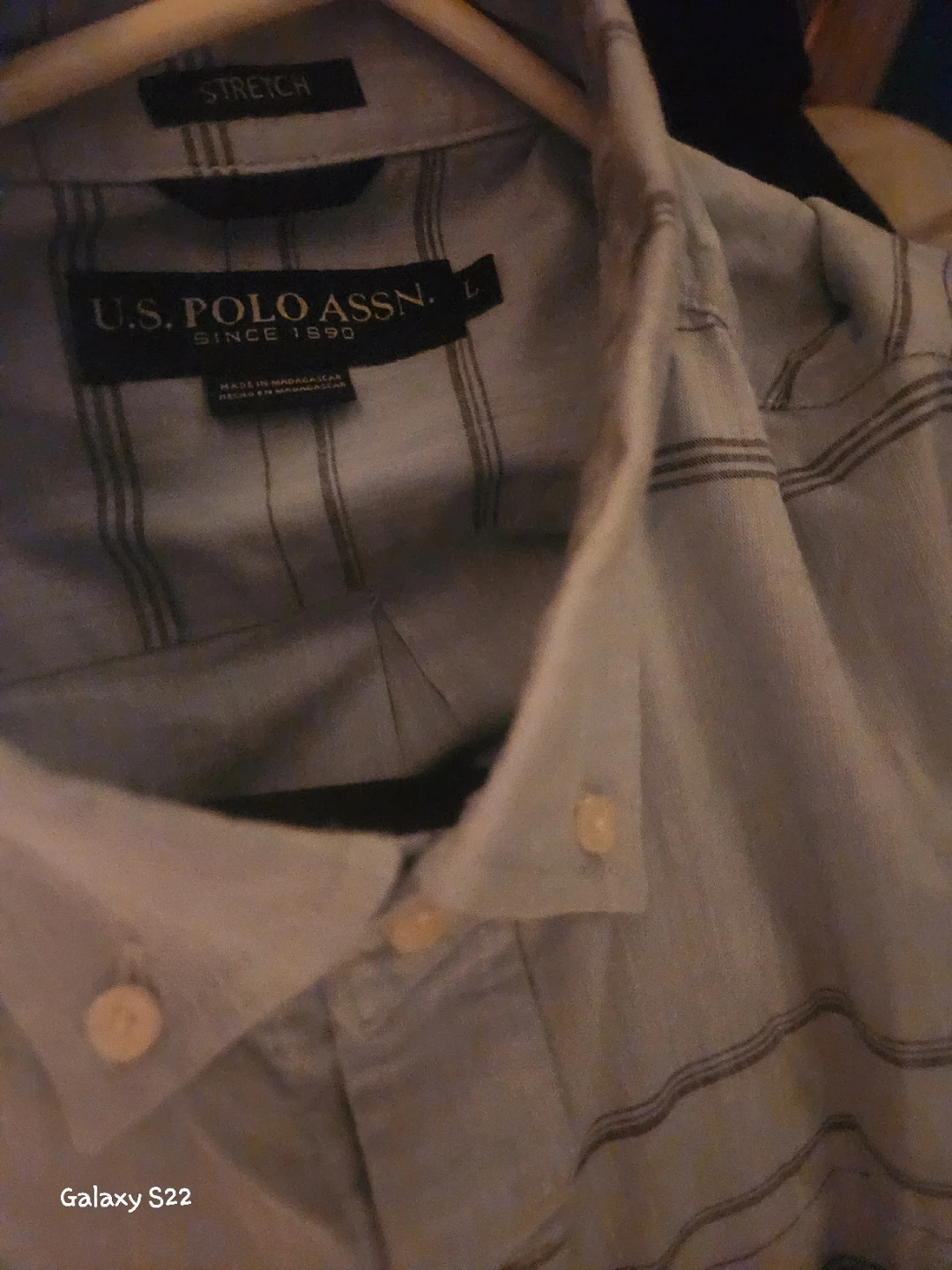 U.S. Polo Striped Button Down Shirt & Black Pants Outfit Set - photo 3