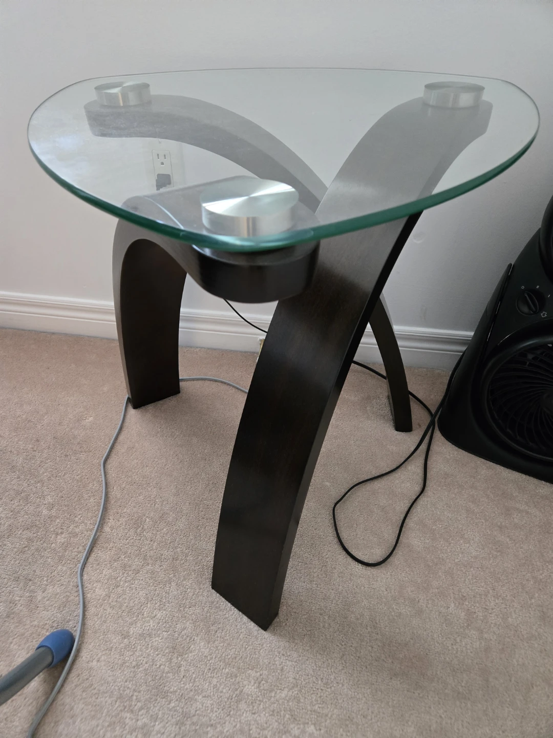 Modern Glass and Wood Coffee and Side Tables