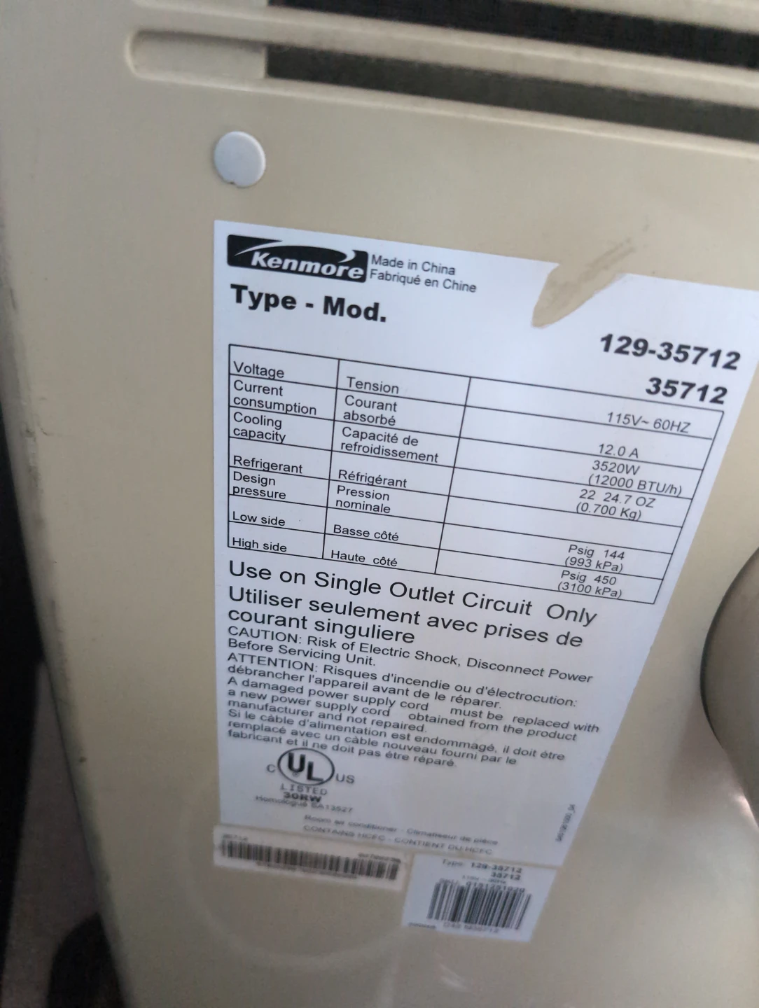 Kenmore 35712 Portable Air Conditioner - photo 2