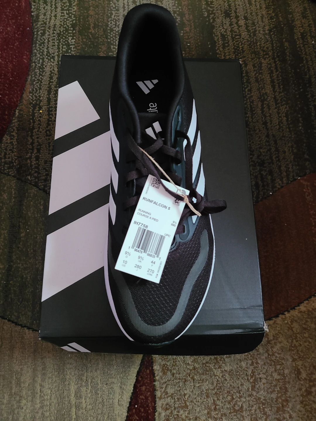Adidas Runfalcon 5 Running Shoes - Black/White - Size 10 - photo 3