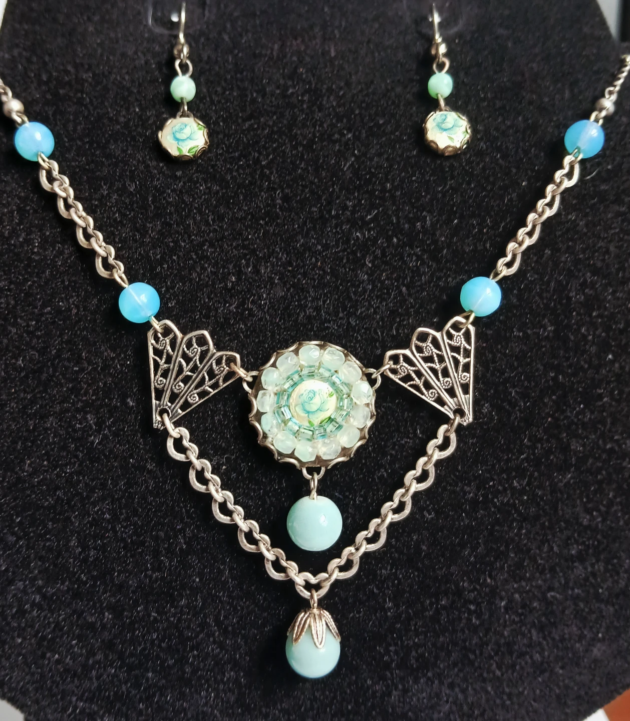 Vintage Artisan Necklace and Earring Set - photo 5