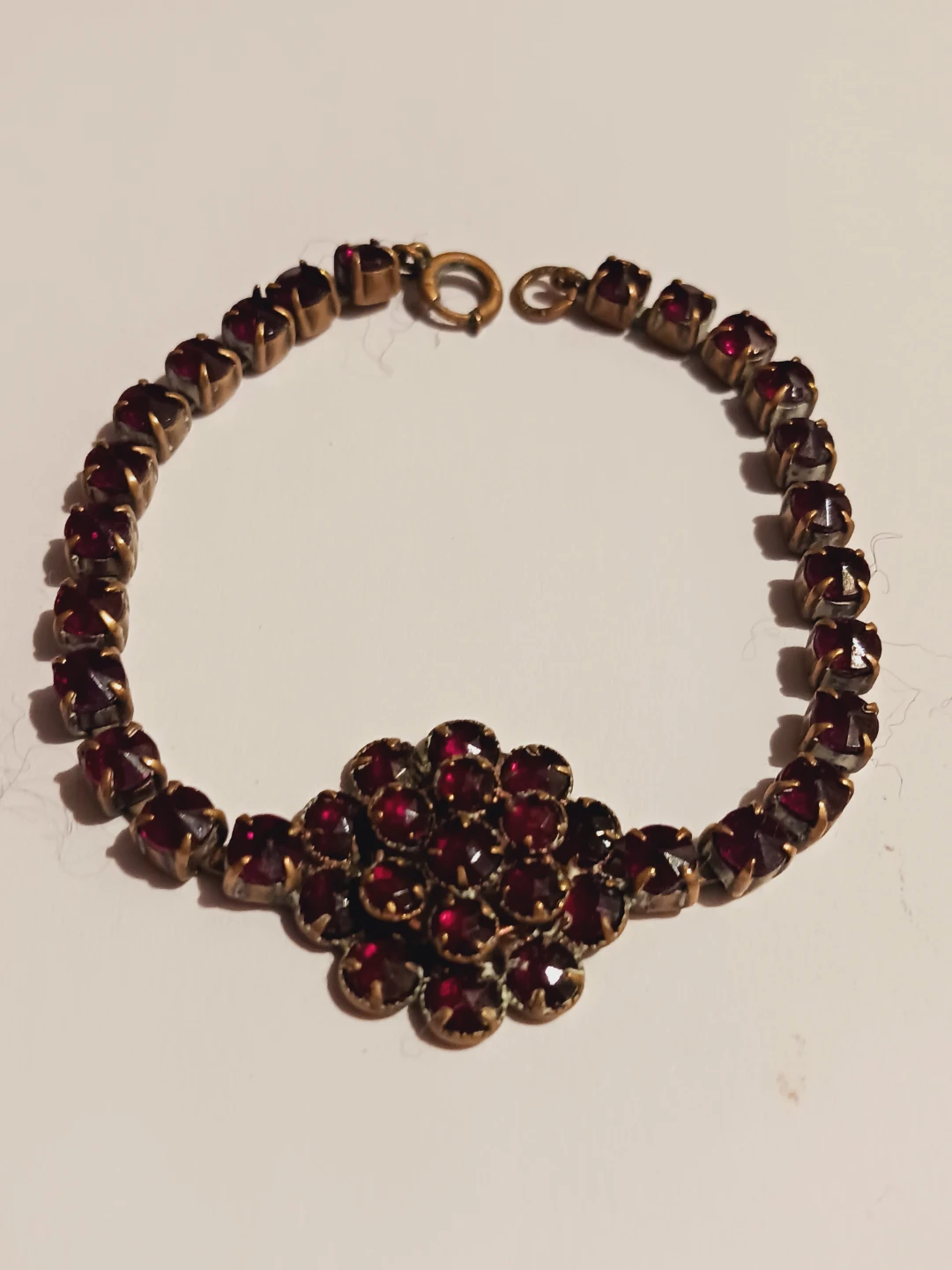 Bohemian Czechoslovakian Vintage Garnet Bracelet - photo 2