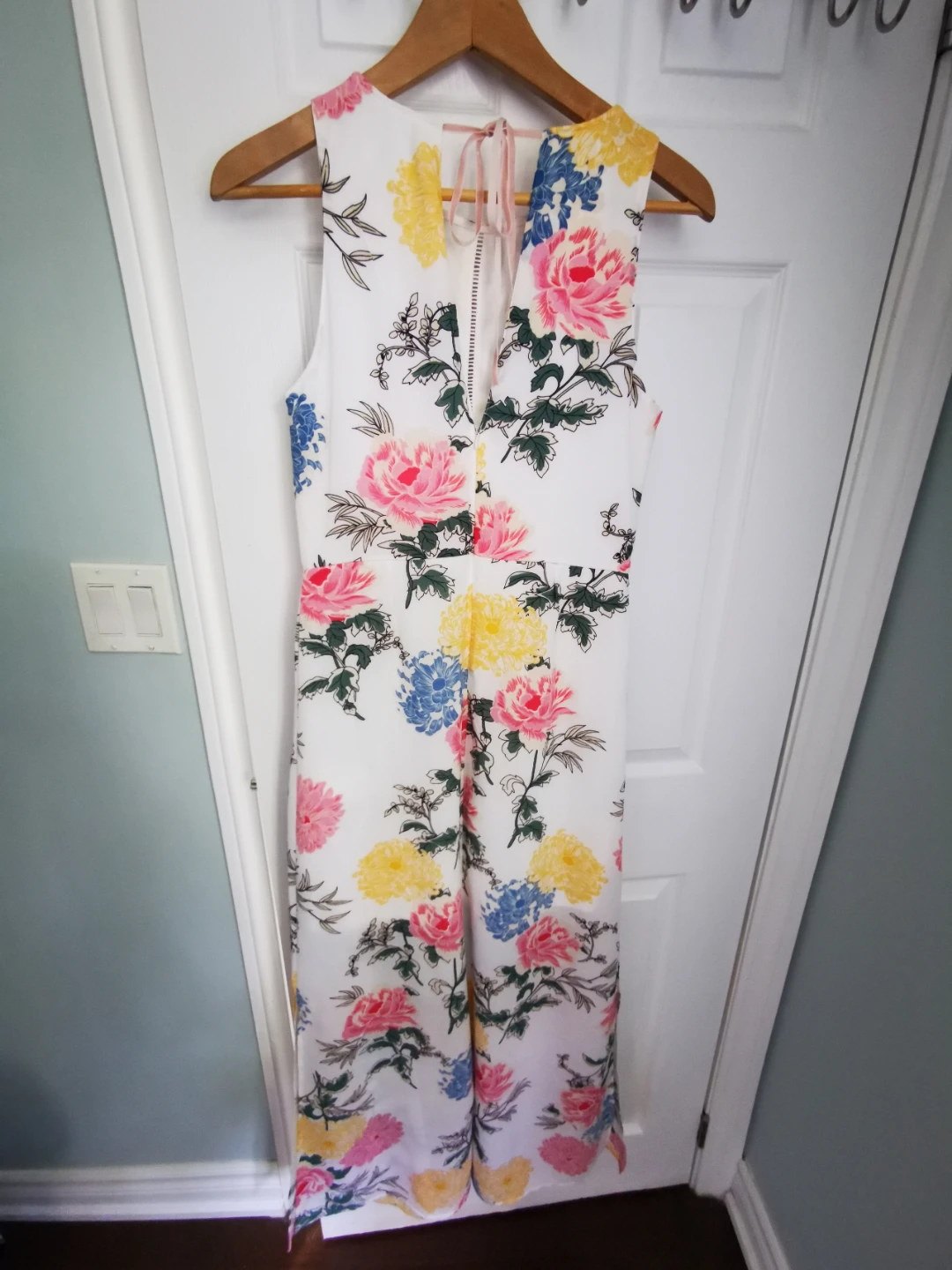 Off White floral sleeveless long dress - photo 2