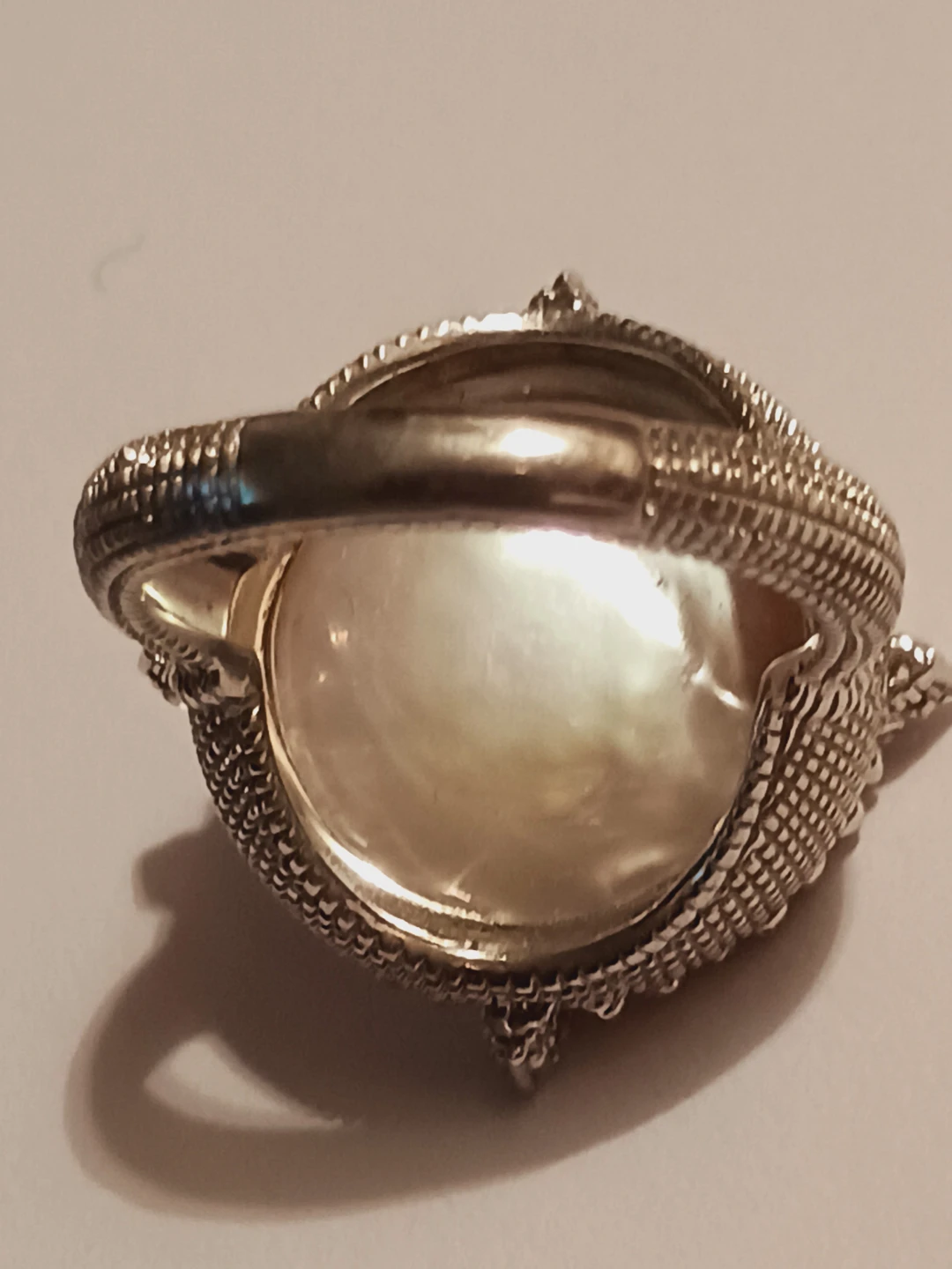 JUDITH RIPKA 925 STERLING PEARL SAPPHIRE & DIAMOND COCKTAIL RING - photo 5