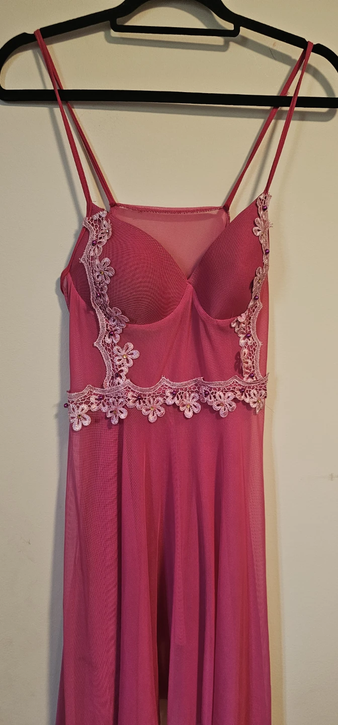 Pink Lace Babydoll Nightgown