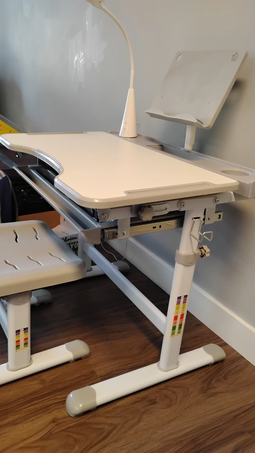 Adjustable Kids Desk and Chair Set with Lamp - photo 3