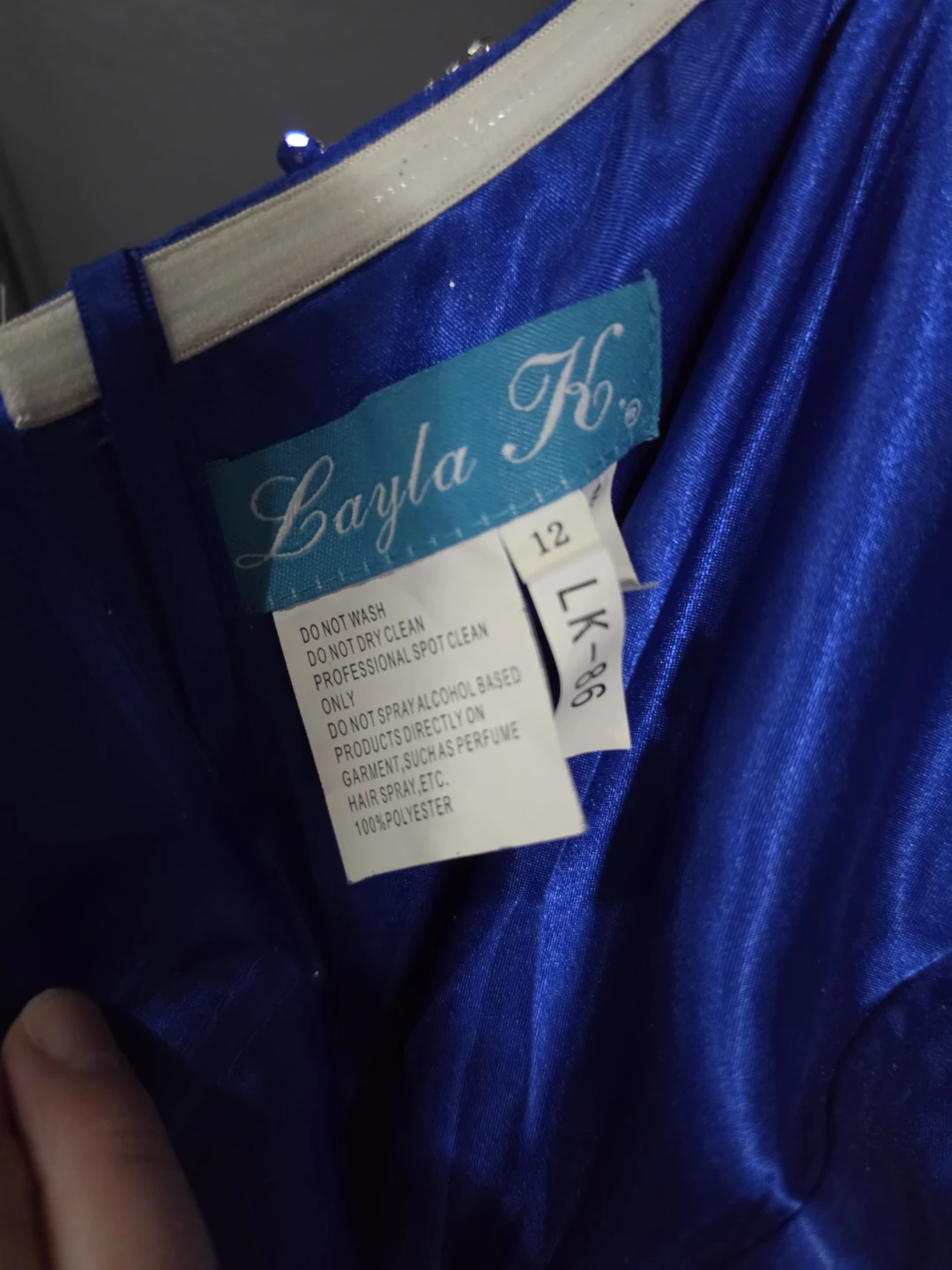 Layla K. Royal Blue Beaded Ball Gown Grad dress (2018) - photo 4