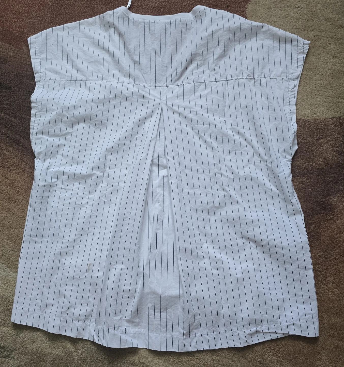Zara White Pinstripe Button Detail Top Size S - photo 2