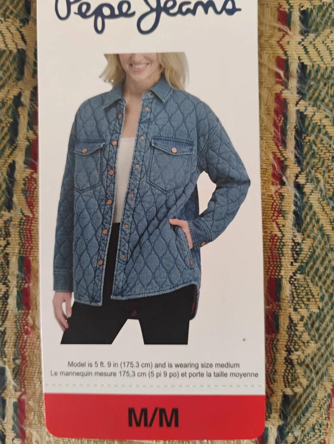 Pepe Jeans Quilted Denim Shirt Jacket Medium - photo 3