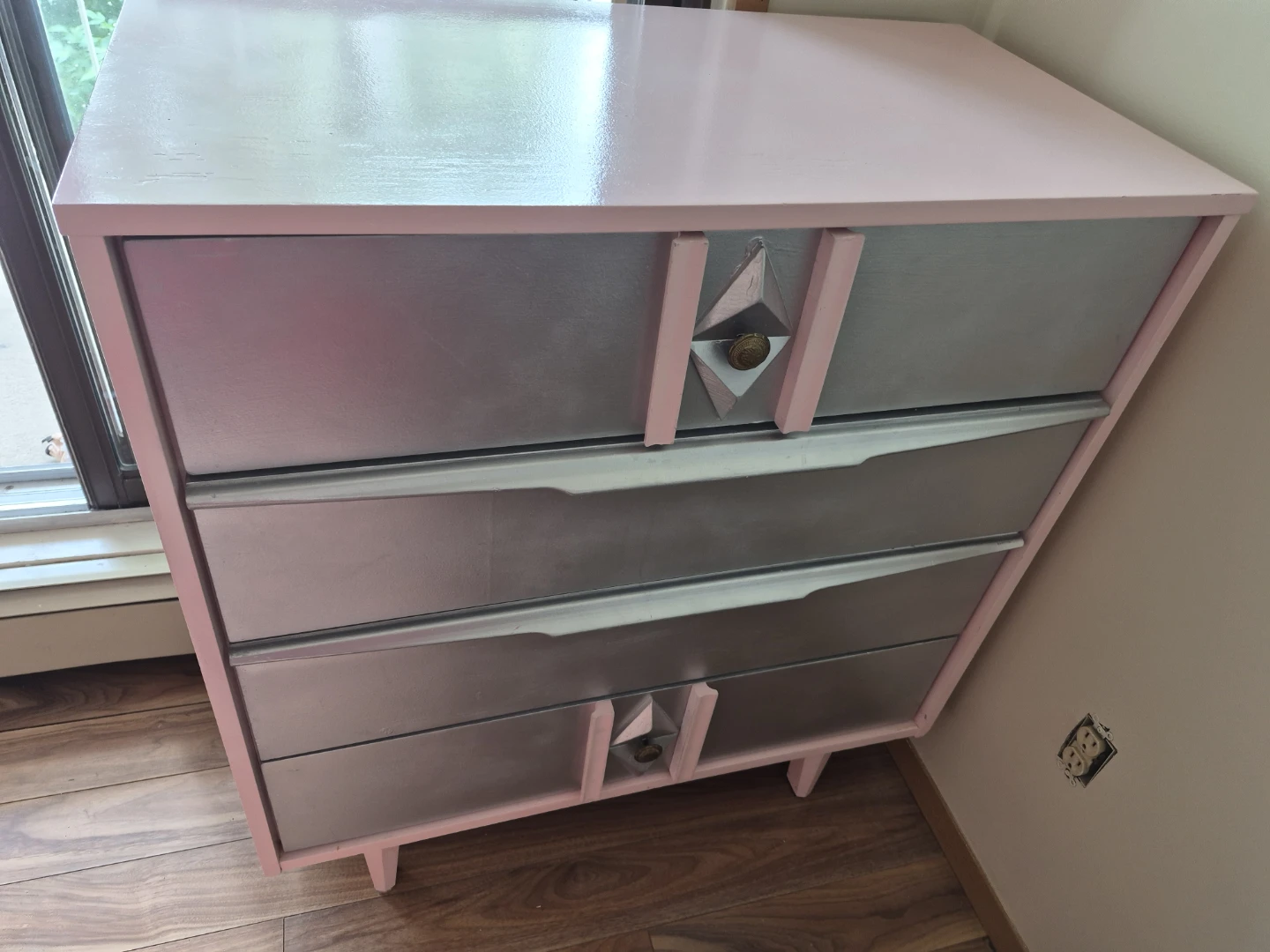 Pink and Silver Dresser