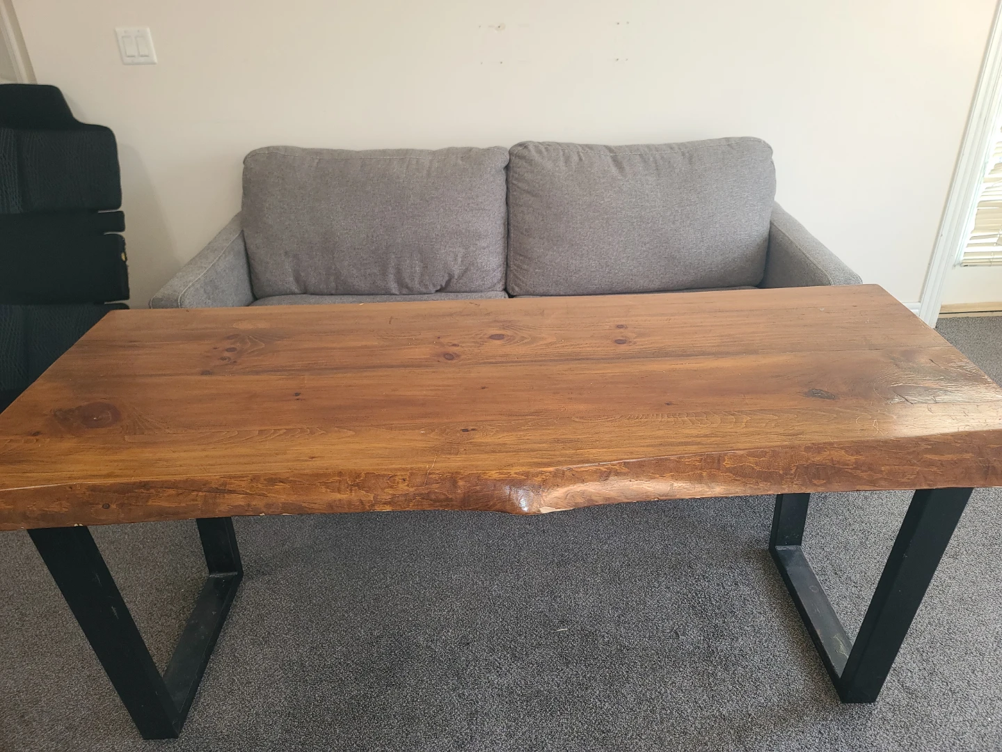 Live Edge Wood Industrial Desk