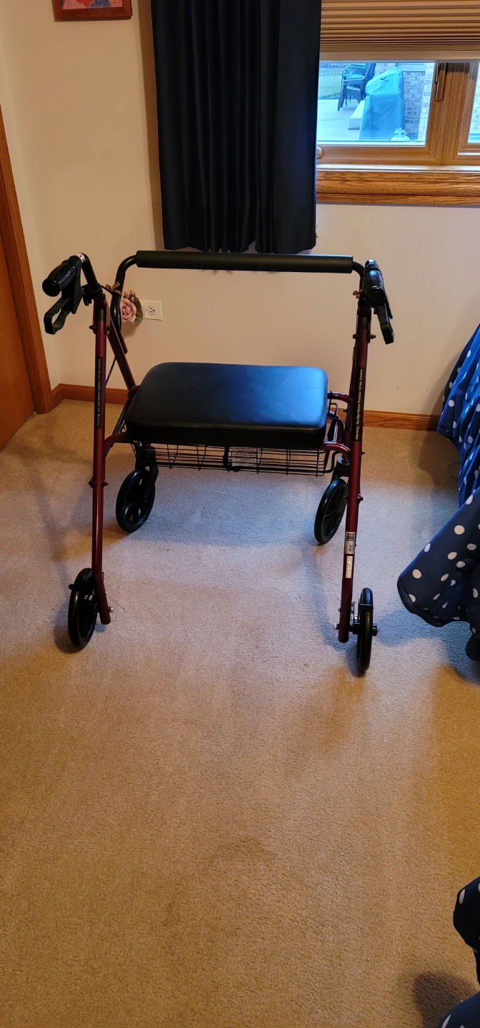 Drive Medical Rollator Walker with Seat and Basket