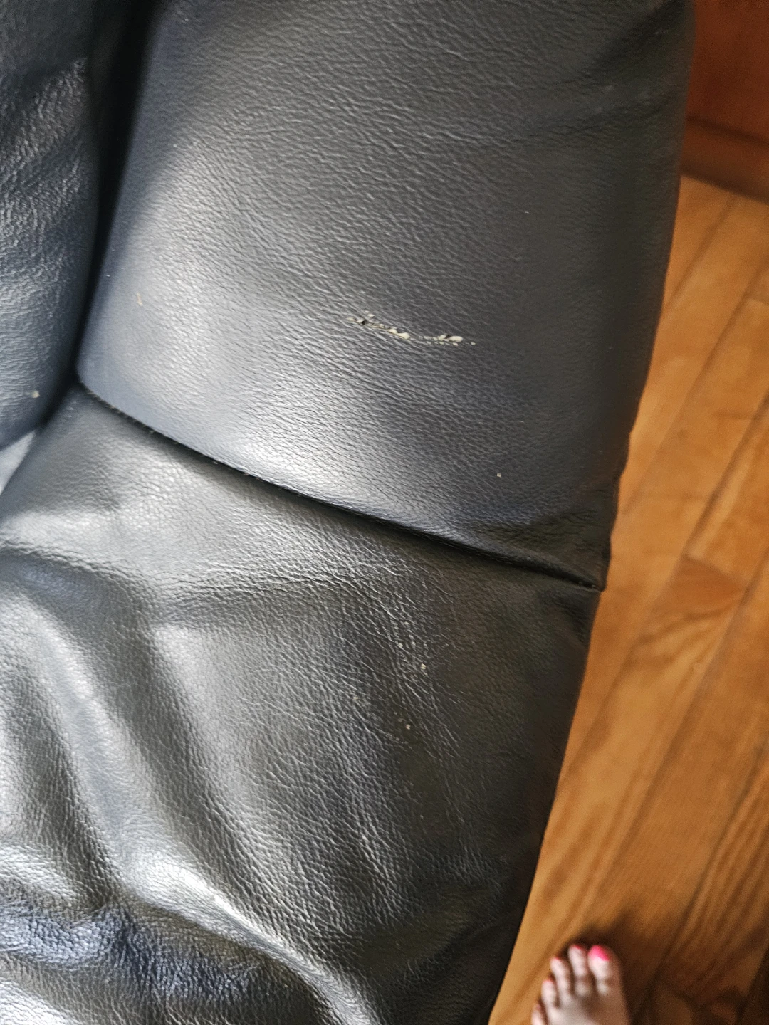 Blue Leather Sofa and loveseat - photo 4