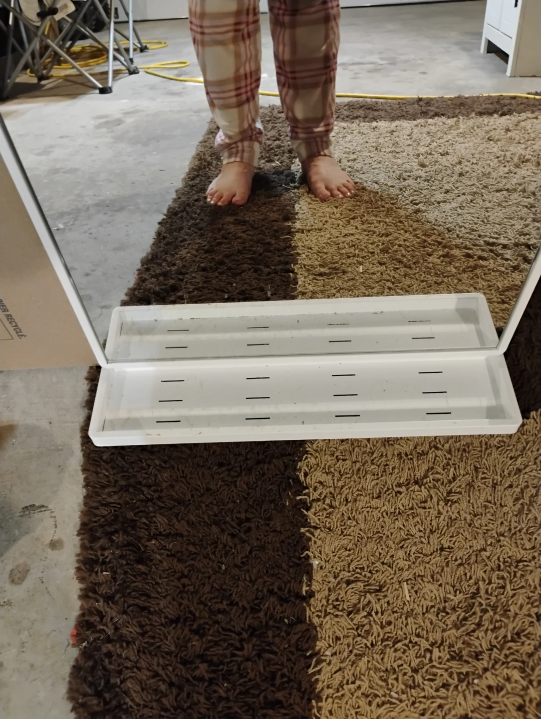 White Wall Mirror with Shelf