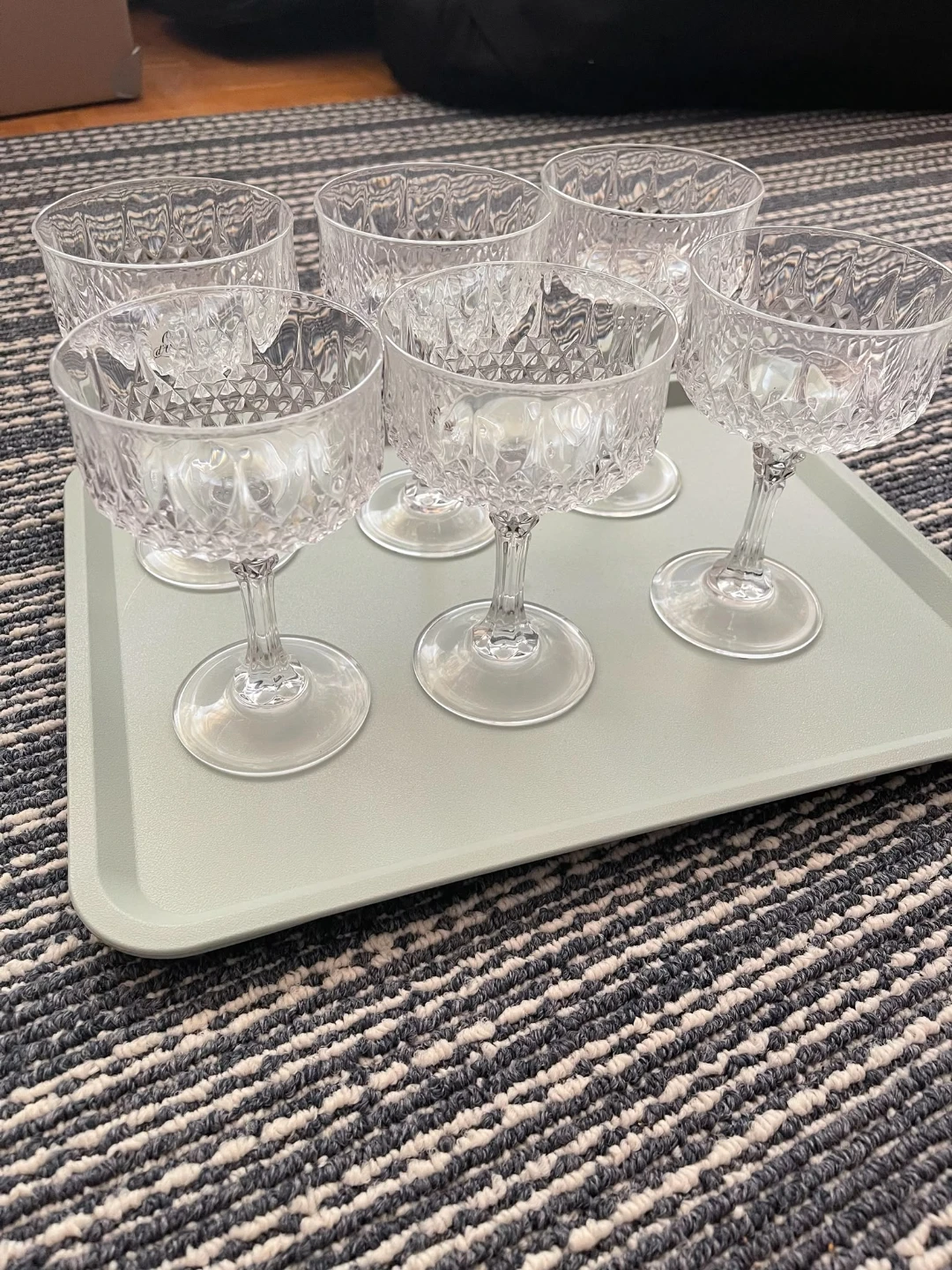 Set of 6 Clear Coupe Glasses