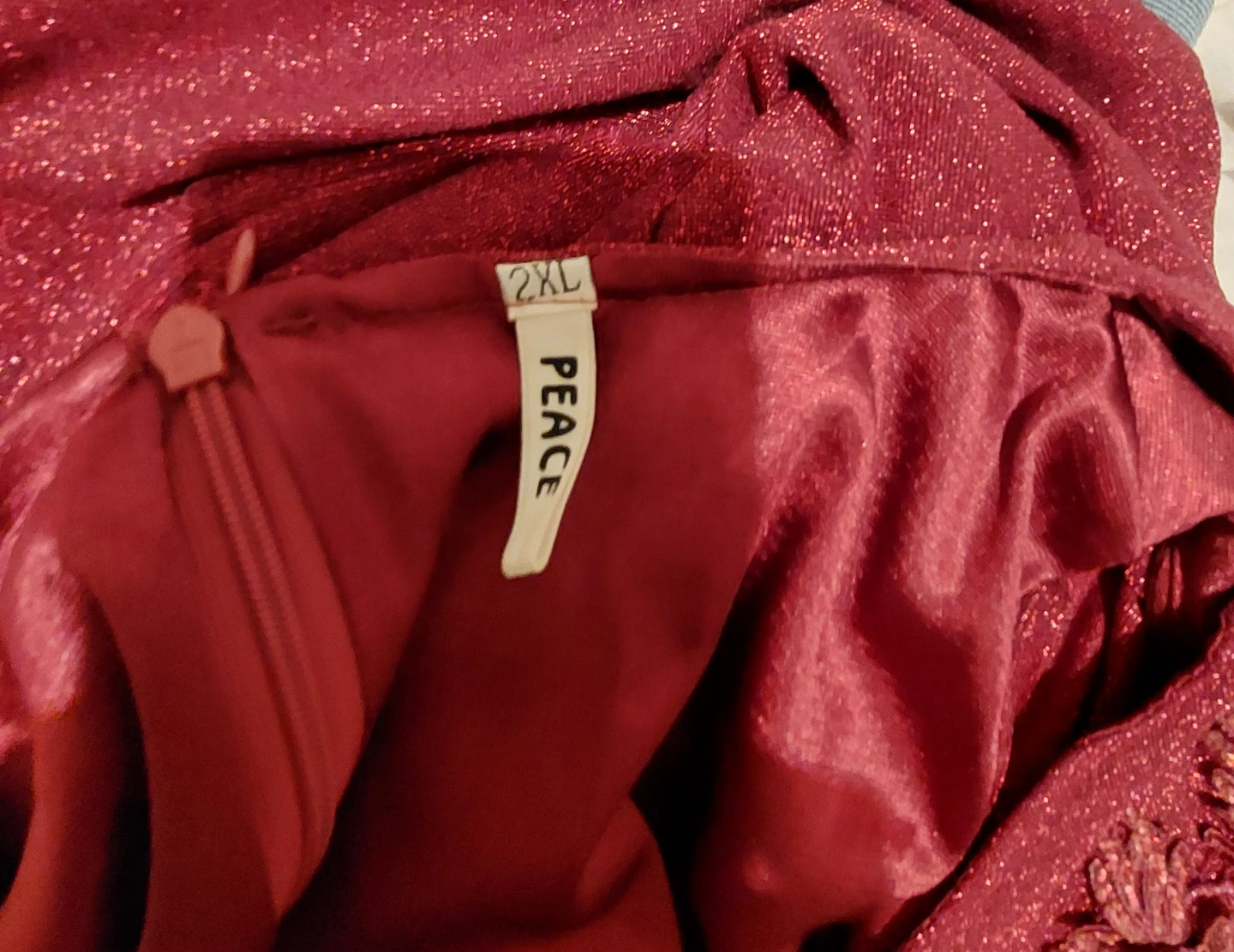 Red Sparkle Dress with Floral Embellishment - Size 2XL - photo 5