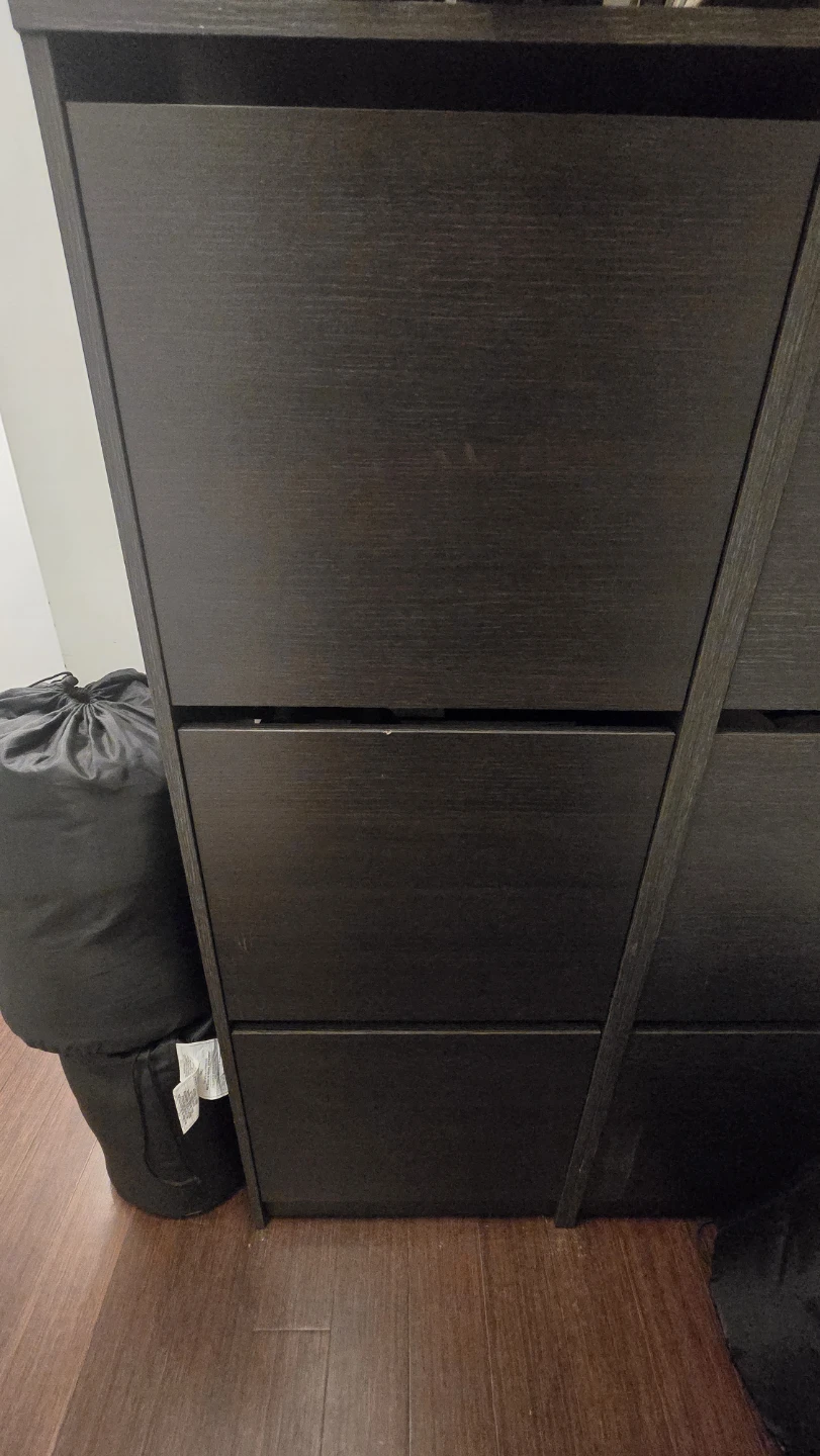 IKEA BISSA Shoe Cabinet Black-Brown 49x28x135 cm
