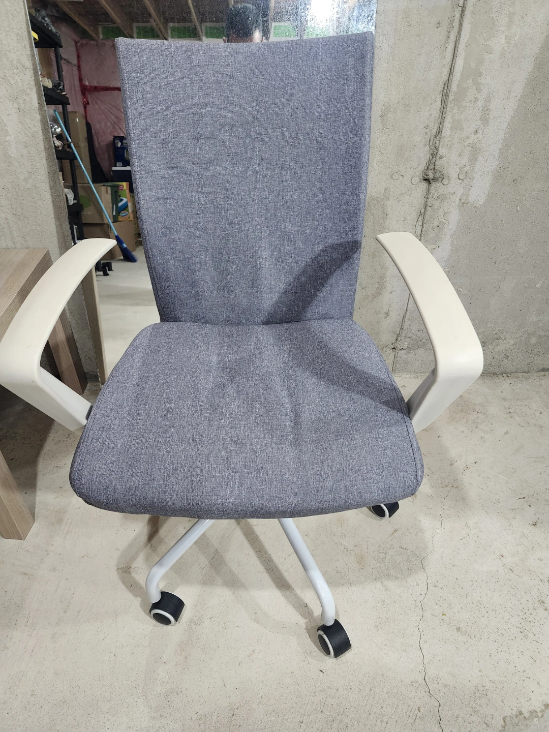 Grey Office Chair with White Arms - photo 2