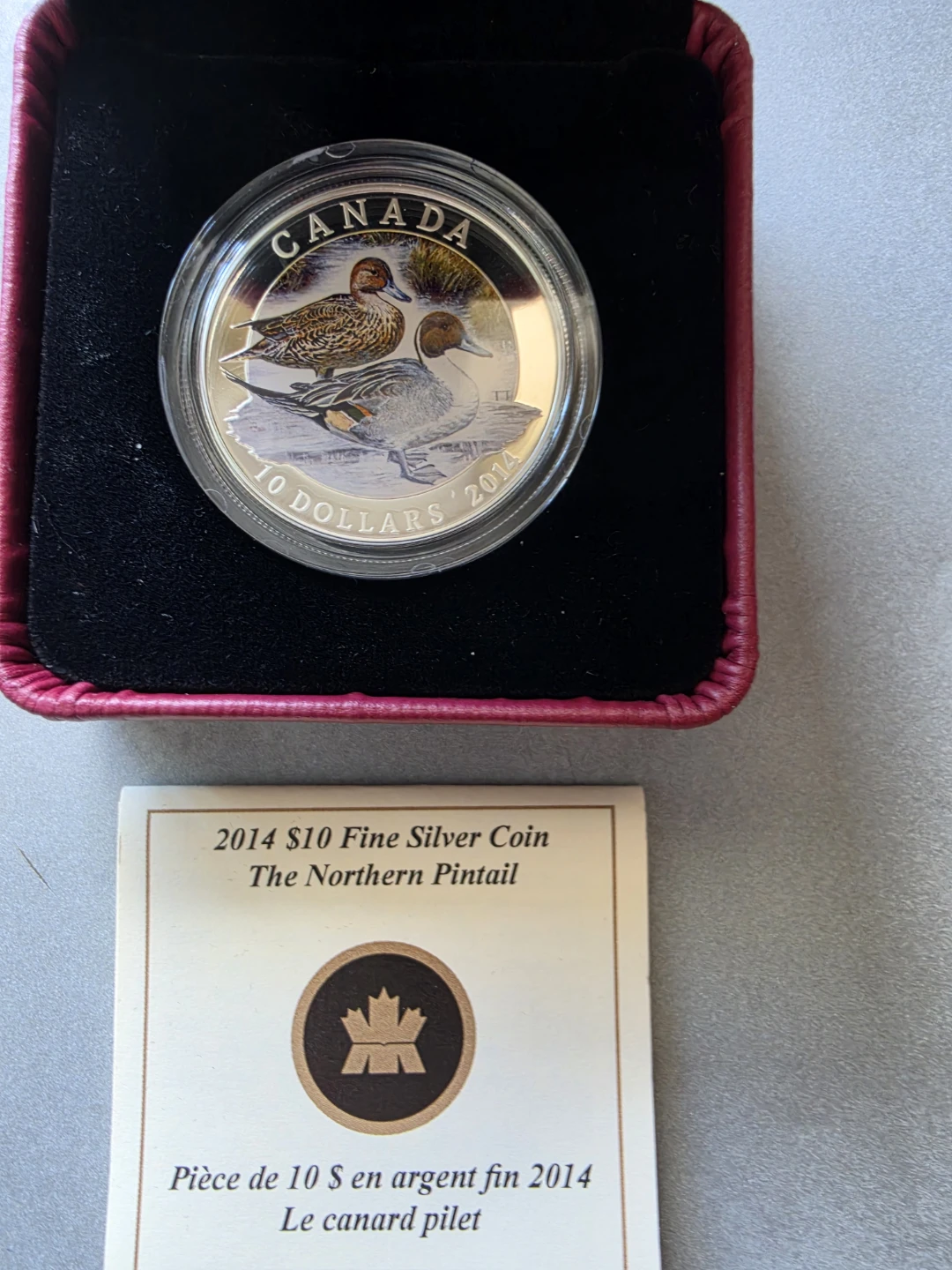 2014 $10 Fine silver The Northern Pintail Proof coin