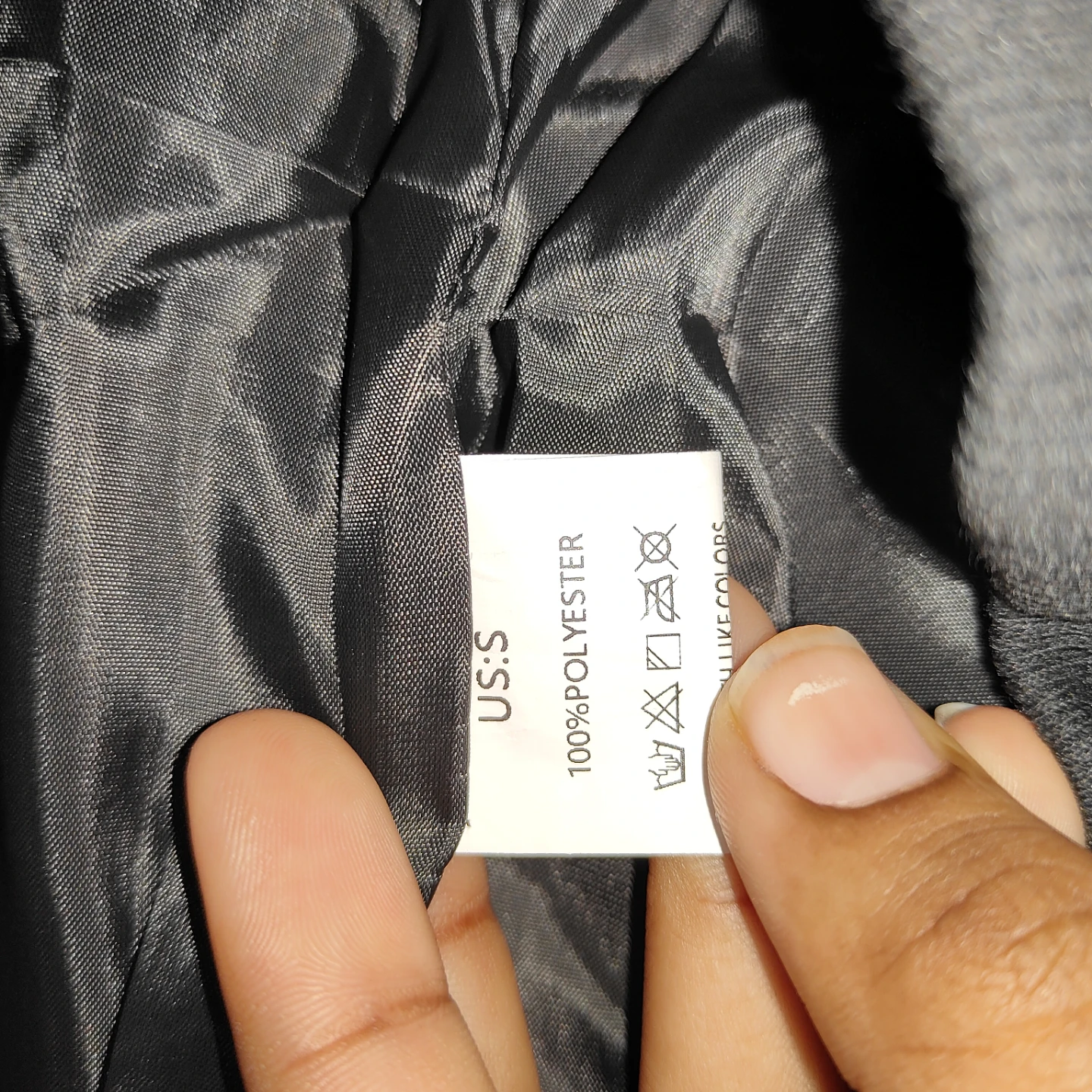 Black Bomber Jacket - Faux Leather - Size S - photo 5