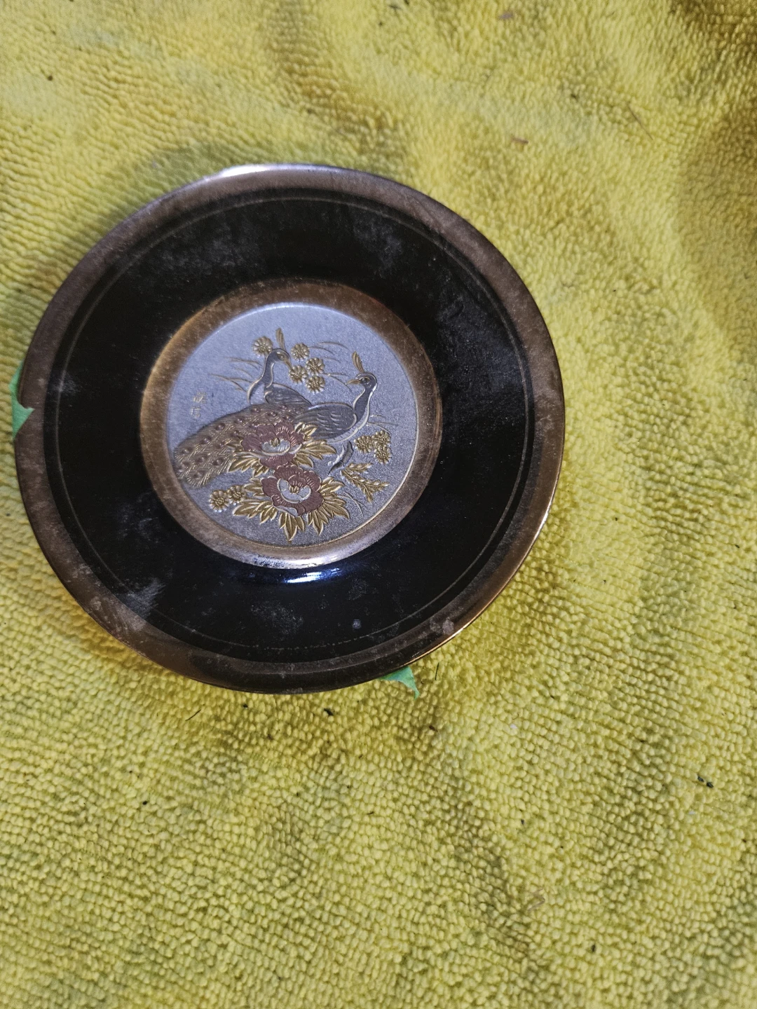 The Art of Chokin Peacock Trinket Dish - photo 2