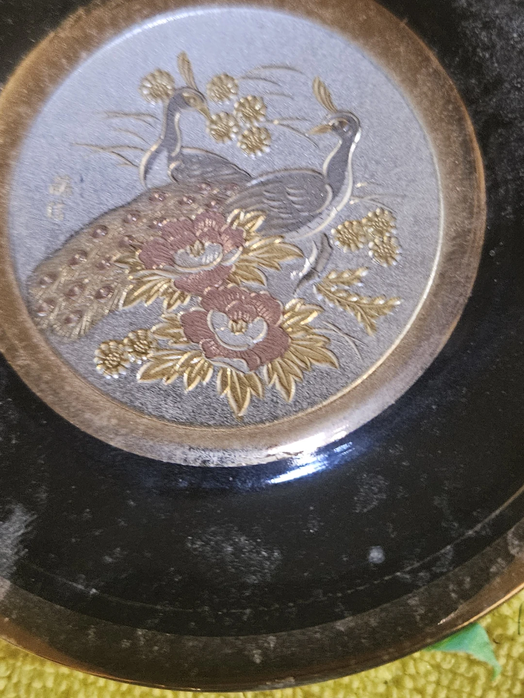 The Art of Chokin Peacock Trinket Dish - photo 3