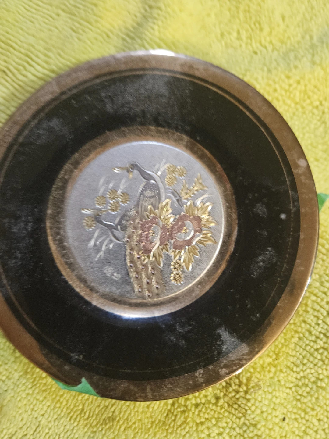 The Art of Chokin Peacock Trinket Dish - photo 4