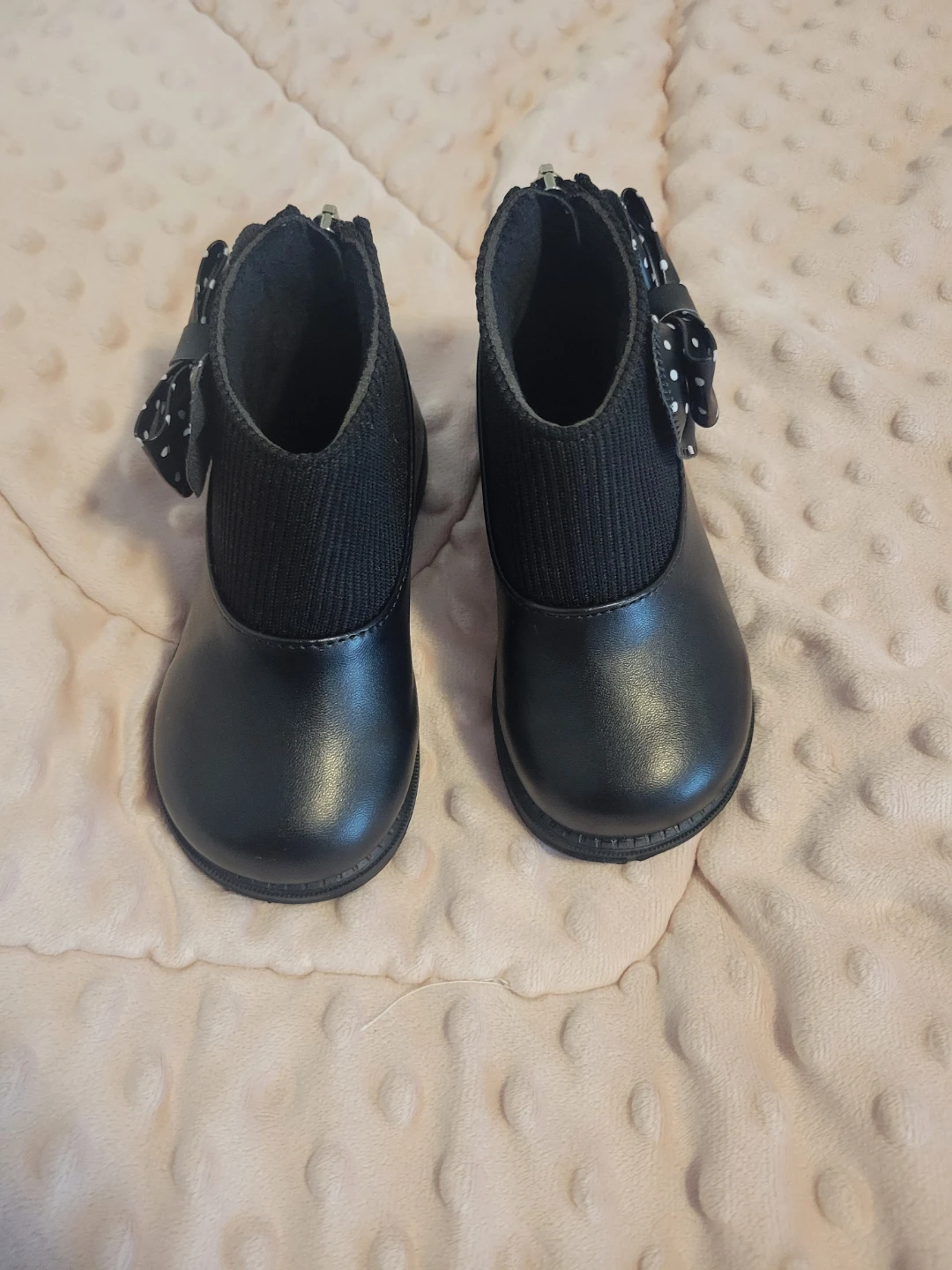 🎀 Bottines élégantes noires pour fille avec nœud – Taille 24