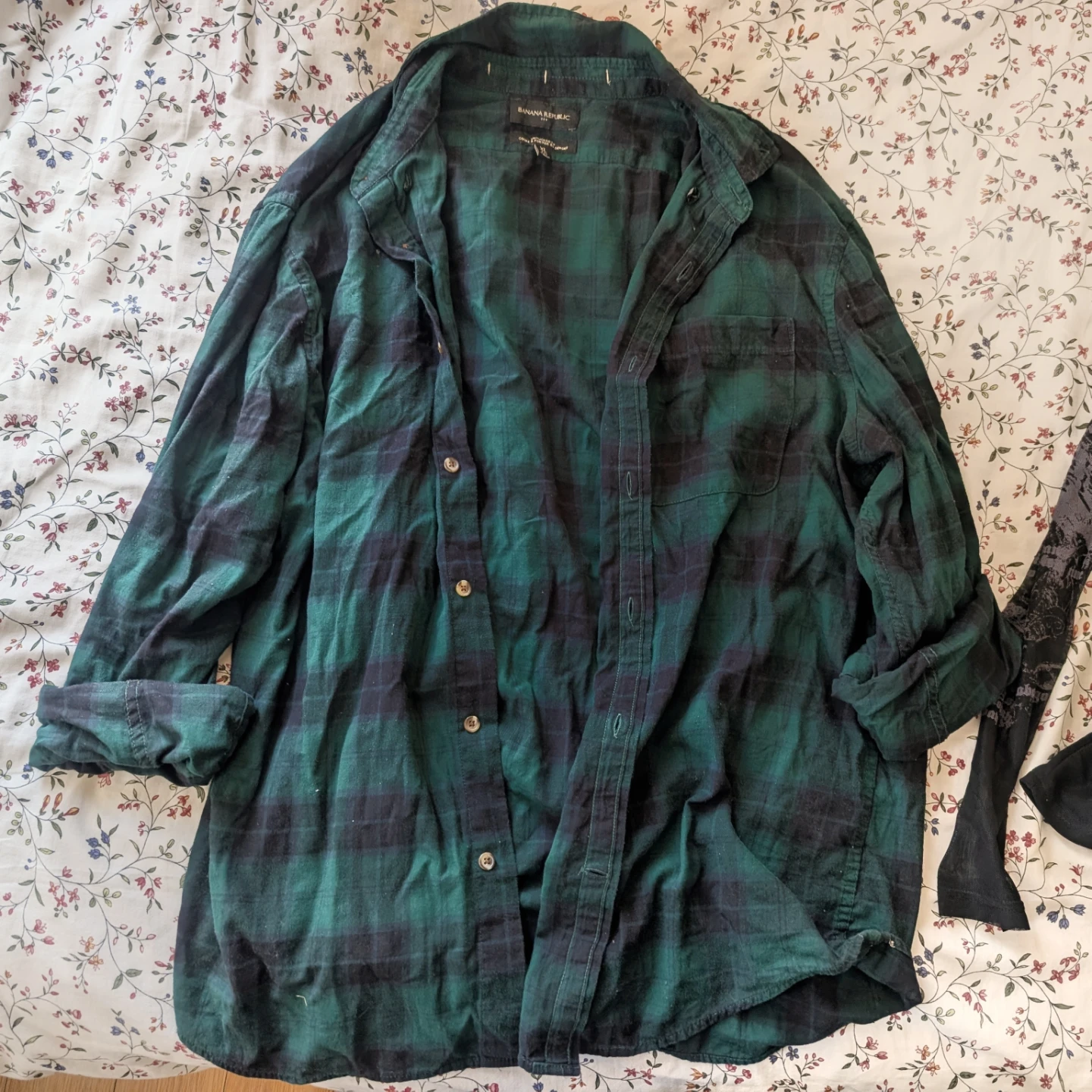 Oversized Green Plaid Flannel Shirt