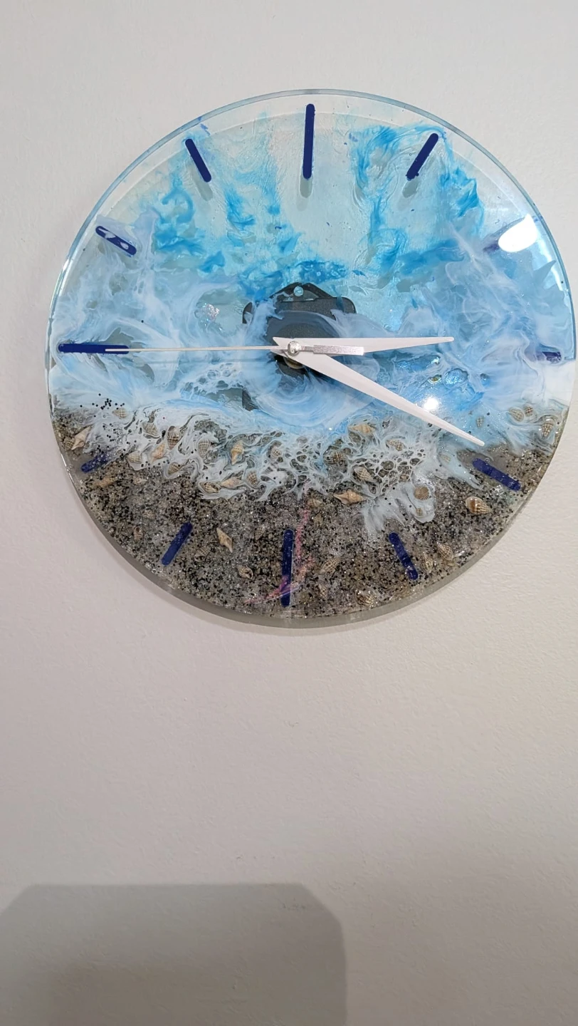 Handmade Resin Ocean Beach Clock - photo 2