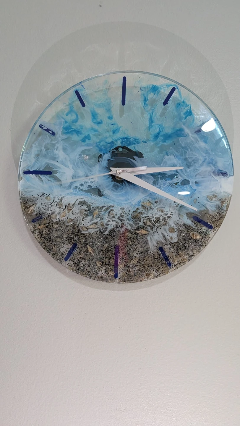 Handmade Resin Ocean Beach Clock - photo 4