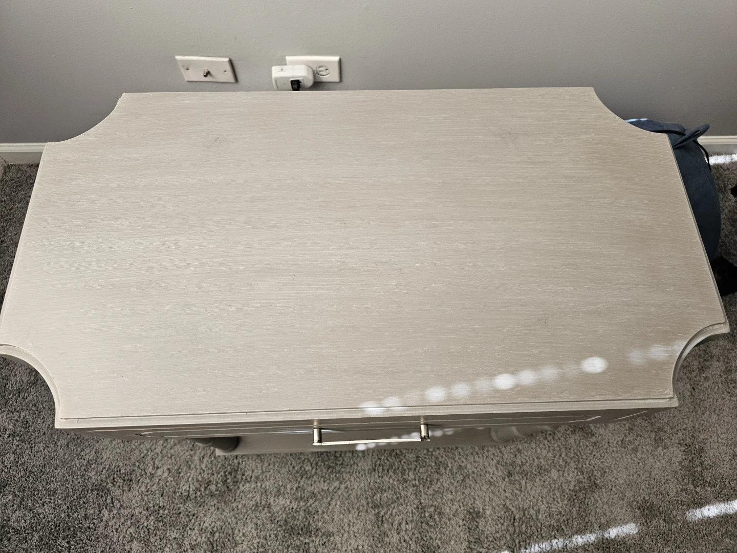 Gray Side Table with Drawer - photo 3