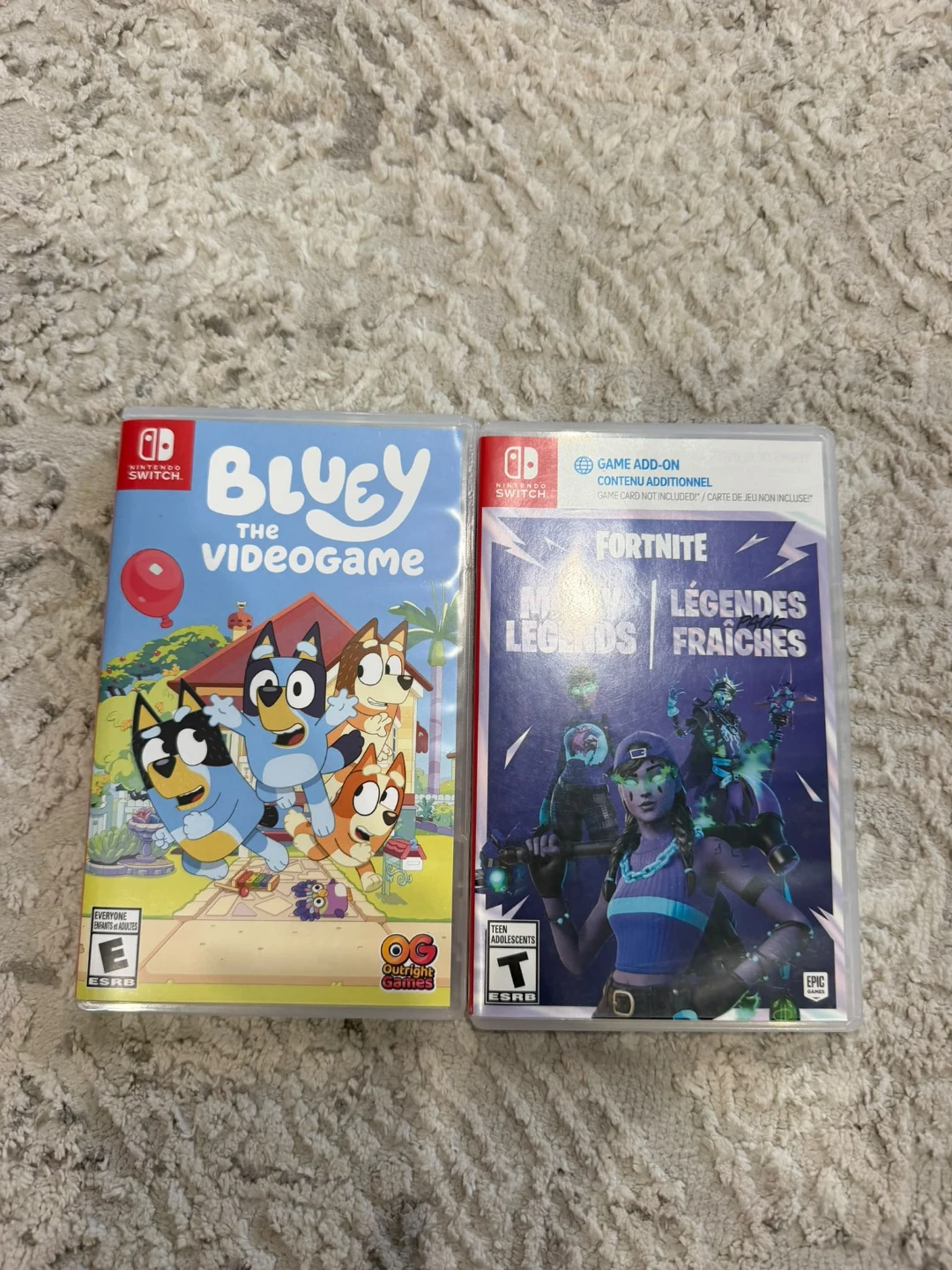 Bluey The Video Game and Fortnite Minty Legends Box