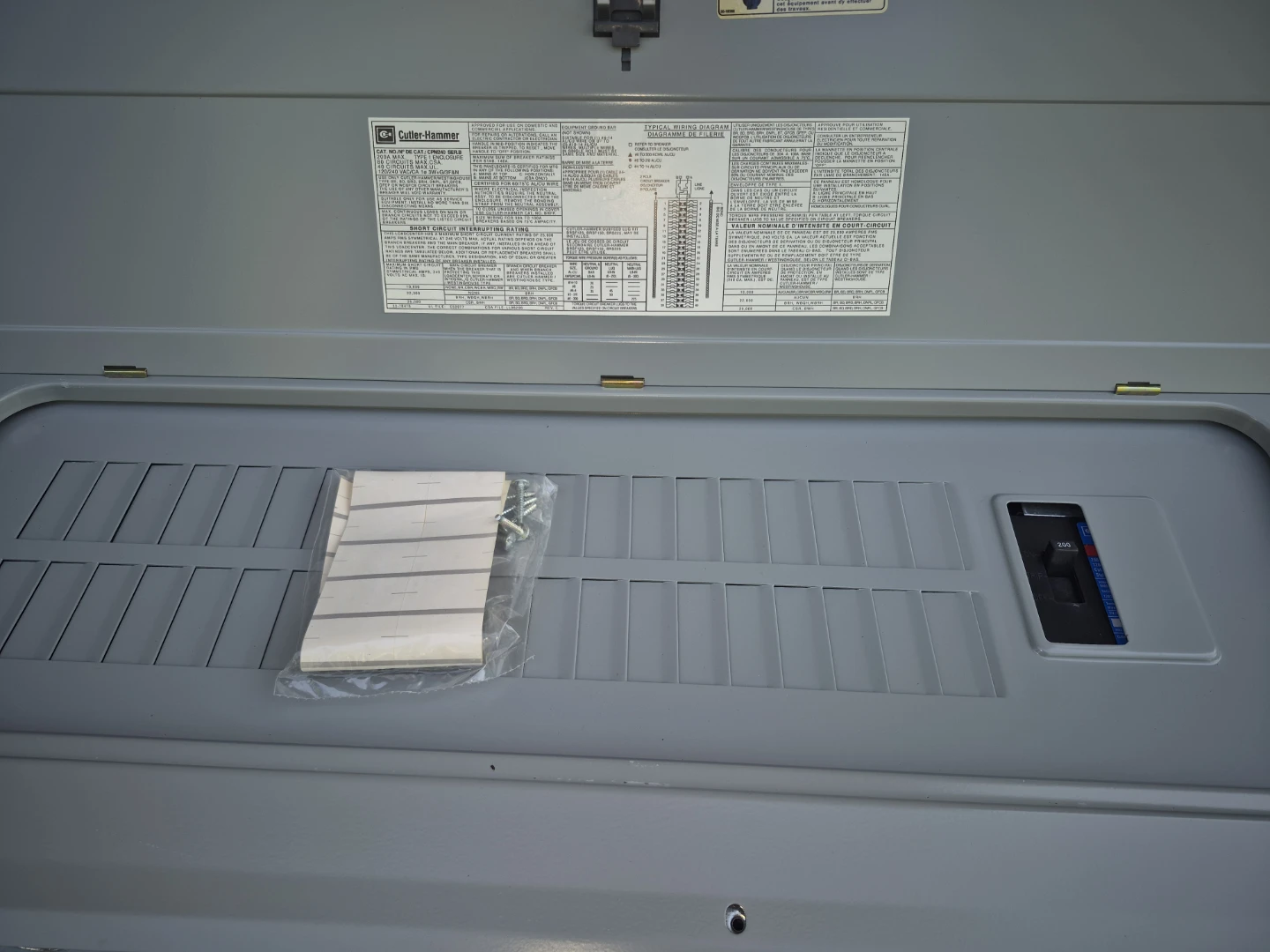 Cutler-Hammer 200 Amp Main Breaker Panel - photo 2